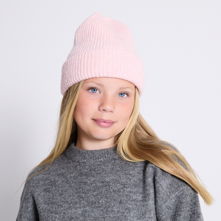Rib-knit beanie "Bim star" Pink